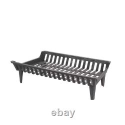 27 In. Cast Iron Heavy-Duty Fireplace Grate with 4 In. Clearance