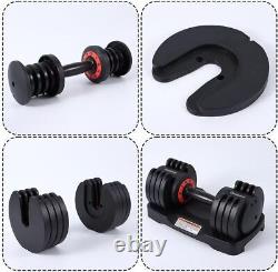 2Pcs Adjustable Dumbbells Set Pairs 50lbs Weights of Exercises Home Gym Workout