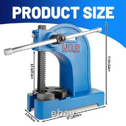 2T Heavy Duty Cast Iron Desktop Punch Press Machine Benchtop Arbor Press, Blue