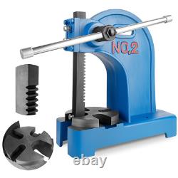 2T Heavy Duty Cast Iron Desktop Punch Press Machine Benchtop Arbor Press, Blue
