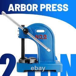 2T Heavy Duty Cast Iron Desktop Punch Press Machine Benchtop Arbor Press, Blue
