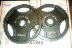 (2) 35 lb Fitness Gear Olympic Cast Iron Weight Plates 2 NEW