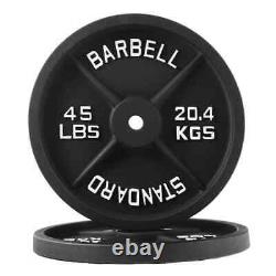 2.5 45LB Standart Classic Cast Iron Weight Plates for Strength Training, 1Inch