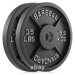 2 Barbell Olympic Weight Plates Barbell Set Cast Iron 2.5/10/25/35lbs, PAIR