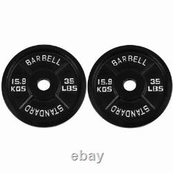 2-Inch Classic Cast Iron Weight Plates 2.5-45 lbs, Single / Pair Black