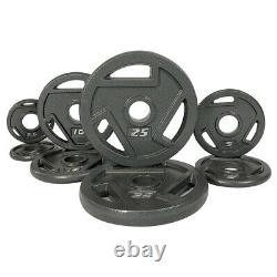 2 Olympic Grip Plates Pair Cast Iron Barbell Weight Plate Set 2.5/5/10/25 lbs