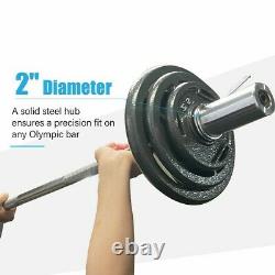 2 Olympic Grip Plates Pair Cast Iron Barbell Weight Plate Set 2.5/5/10/25 lbs