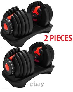 2 Pieces Adjustable dumbbell set 5 52 Lbs Gym Weights 552