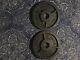 2 Rare Vintage Bfco Olympic 25 Lbs Weight Barbell 2 Hole Plates Cast Iron
