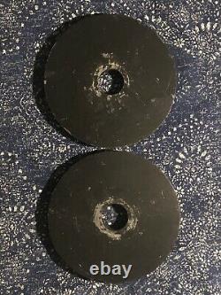 2 Rare Vintage BFCO Olympic 25 lbs Weight Barbell 2 Hole Plates Cast Iron