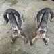 2 Vintage, Horse Shoe Cast Iron Fire Dogs 15.5l X 6.5w X 15rh, 24 Lbs Total