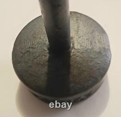 2 Vintage Rare Blue York 25lb Dumbell Weights Cast Iron Round Head Pre USA 50lbs