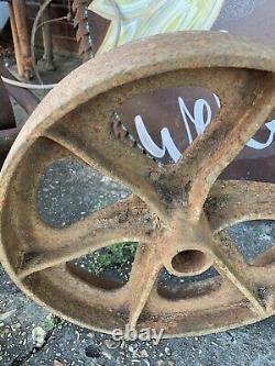 2 Vtg Matching Industrial Cart Steampunk Cast Iron 13.5 28 Lbs Each Wheels Hit