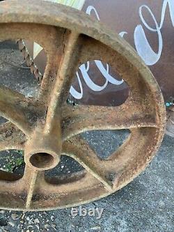 2 Vtg Matching Industrial Cart Steampunk Cast Iron 13.5 28 Lbs Each Wheels Hit