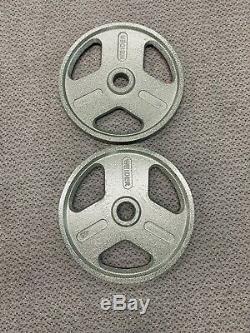 2 Weider 45lb 45 Lb Olympic Weight Plates Plate Cast Iron