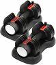 2pcs Adjustable Dumbbells Set Pair 50lbs Weights Of 2 Exercises Home Gym Workout