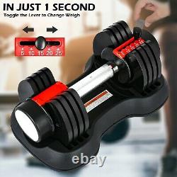 2pcs Adjustable Dumbbells Set Pair 50lbs Weights of 2 Exercises Home Gym Workout