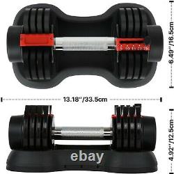 2pcs Adjustable Dumbbells Set Pair 50lbs Weights of 2 Exercises Home Gym Workout