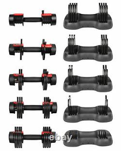 2pcs/Set Adjustable Dumbbells Pair 50lbs Weights of 2 Exercises Home Gym Workout