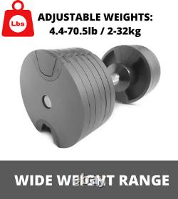 2x Adjustable Dumbbell Weights (4.4-70.5 lb / 2-32 kg) Single Sync Set Gym PAIR