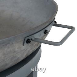 30 in Round Cast Iron Fire Pit Bowl with Built-In Log Rack by Sunnydaze