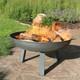 30 In Rustic Cast Iron Outdoor Raised Fire Pit Bowl Steel By Sunnydaze