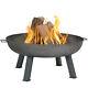 34 In Rustic Cast Iron Fire Pit Bowl With Stand Steel By Sunnydaze