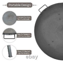 34 in Rustic Cast Iron Fire Pit Bowl with Stand Steel by Sunnydaze