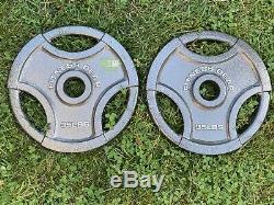 35 lb Weight Plates Set (2x 35LB Pair) Olympic 2 Fitness Gear FREE Shipping