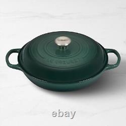 $368 Le Creuset Signature Cast Iron 3.5 Quart Brasier, Artichaut GREEN NOB