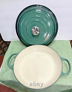 $368 Le Creuset Signature Cast Iron 3.5 Quart Brasier, Artichaut GREEN NOB