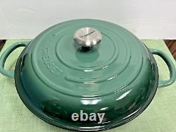 $368 Le Creuset Signature Cast Iron 3.5 Quart Brasier, Artichaut GREEN NOB