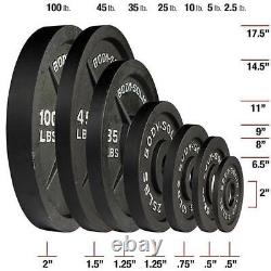 400 lb Cast Iron Olympic Weight Set with 7ft Olympic Bar, Collars OSB400S