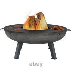 40 in Cast Iron Fire Pit Bowl with Cooking Ledge by Sunnydaze
