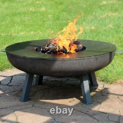 40 in Cast Iron Fire Pit Bowl with Cooking Ledge by Sunnydaze