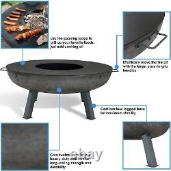 40 in Cast Iron Fire Pit Bowl with Cooking Ledge by Sunnydaze