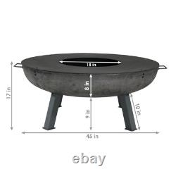 40 in Cast Iron Fire Pit Bowl with Cooking Ledge by Sunnydaze