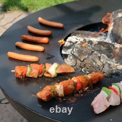 40 in Cast Iron Fire Pit Bowl with Cooking Ledge by Sunnydaze