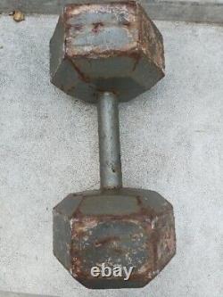 40 lb Pair Hex Cast Iron Dumbbells USA SHIPS ASAP! 80lbs Total Used Hand Weight