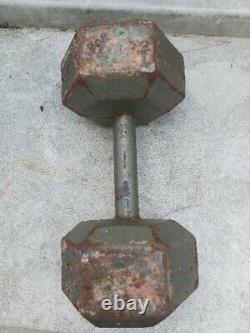 40 lb Pair Hex Cast Iron Dumbbells USA SHIPS ASAP! 80lbs Total Used Hand Weight