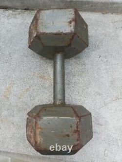 40 lb Pair Hex Cast Iron Dumbbells USA SHIPS ASAP! 80lbs Total Used Hand Weight