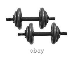 40 lbs Adjustable Cast Iron Dumbbell Set, Solid Cast Iron