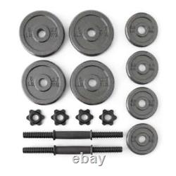 40 lbs Adjustable Cast Iron Dumbbell Set, Solid Cast Iron