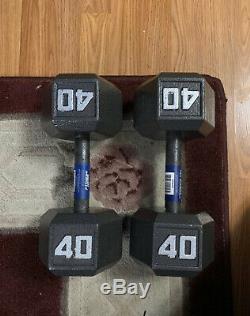 40 lbs Cast Iron Dumbbell Set (80lbs total) New Free Shipping