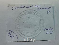 #43 Camden Land Improvement New Jersey Cast Iron Document Stamp Large 16 Lbs 15