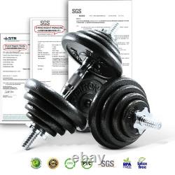44Lbs Cast Iron Adjustable Dumbbell Set Hand Weight with Solid Dumbbell Handl