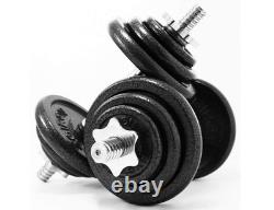 44Lbs Cast Iron Adjustable Dumbbell Set Hand Weight with Solid Dumbbell Handl