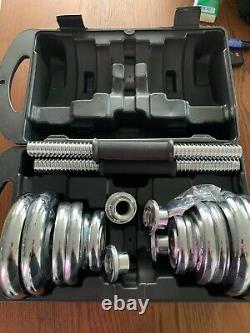 44lb Dumbbell Set Adjustable Dumbbells Chrome weights cap 552 20kg NEW Weight