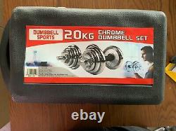 44lb Dumbbell Set Adjustable Dumbbells Chrome weights cap 552 20kg NEW Weight