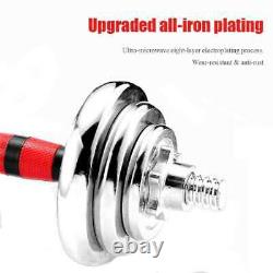 44lb Weight Dumbbell Set Adjustable Fitness GYM Home Cast Full Iron Steel Plates